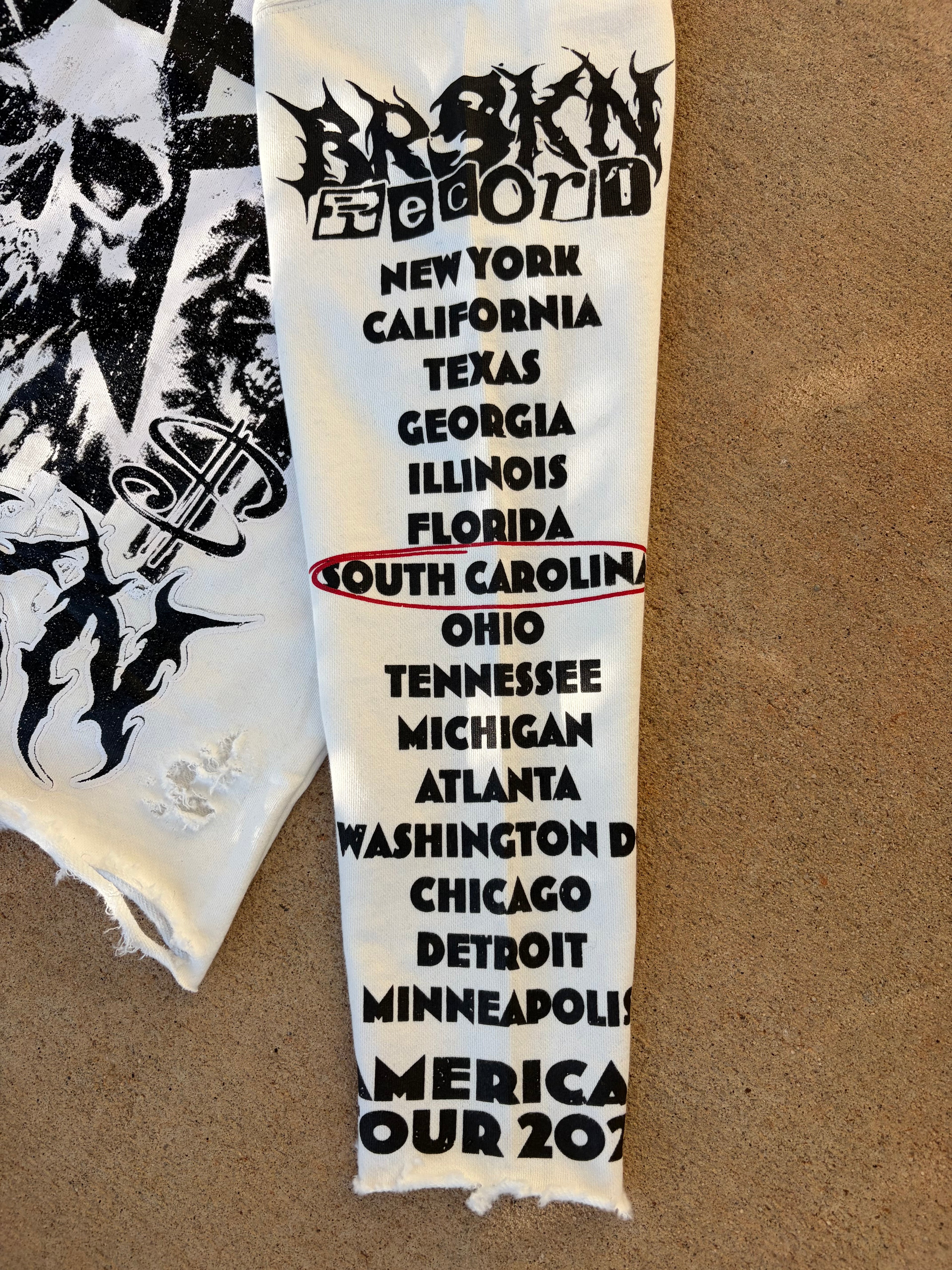 “BNB American tour” Distressed longsleeve